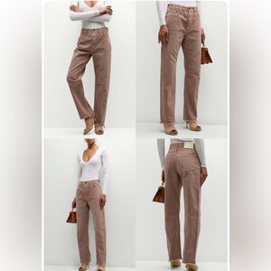 Moussy Women's EMERY WIDE STRAIGHT LEG JEAN - BEIGE Size 27